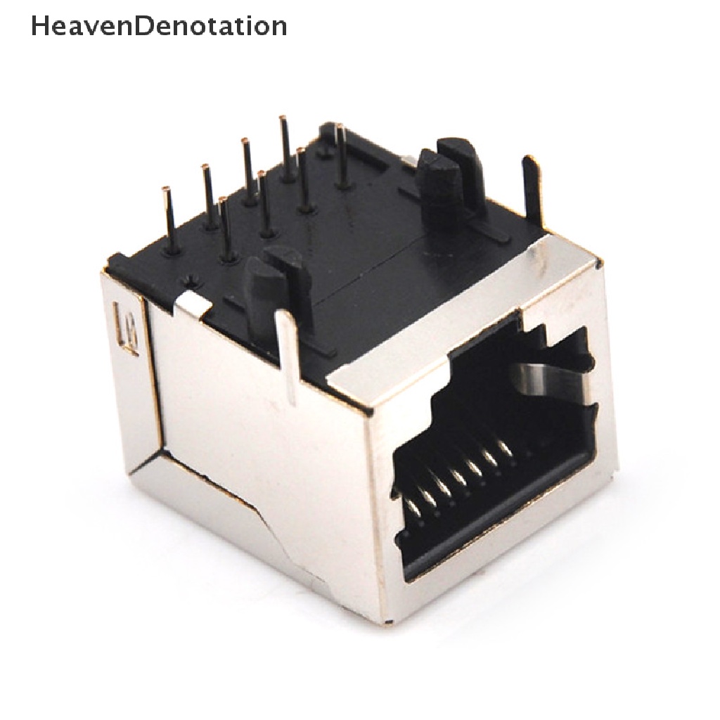 [HeavenDenotation] 10pcs/set RJ45 Network Ethernet 8P 8C Female Socket Konektor 8Pin PCB Mount Qulity Tinggi HDV