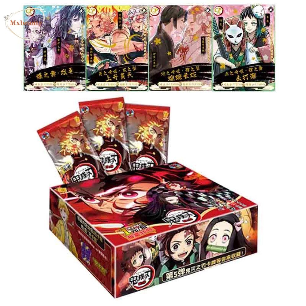 Mxbeauty Kartu Demon Slayer Hadiah Natal Jepang Keluarga Kado Anak Kartu Langka TCG Game