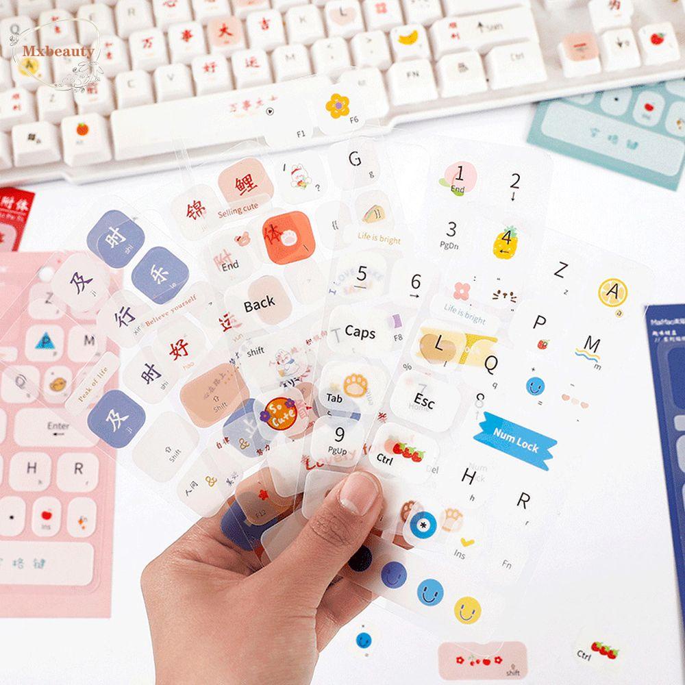 Mxbeauty Stiker Keyboard Laptop PC 1Pc Diary Sticker Hand Akun DIY Dekorasi Keyboard Telepon Alat Tulis Anak Handbook DIY Bahan