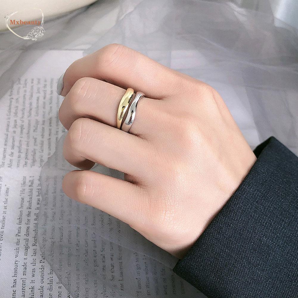 MXBEAUTY Personality Fashion Accessories Chic Opening Ring Finger Ring Thumb Ring For Women Girl Minimalist Smooth Geometric Thin Party Jewelry/Multicolor