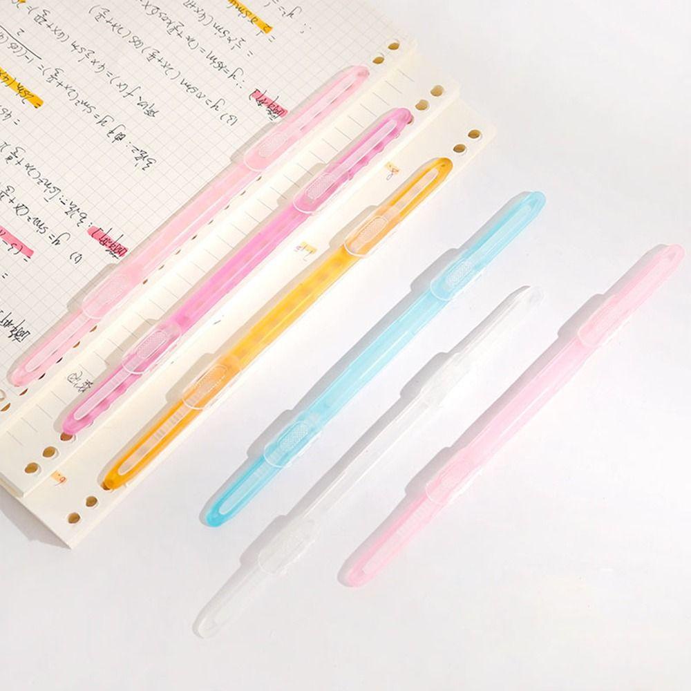 Agustina 2lubang Mengikat Klip Strip Dilepas 10pcs Sekolah Scrapbook DIY Stationary Album Loose-leaf Clip