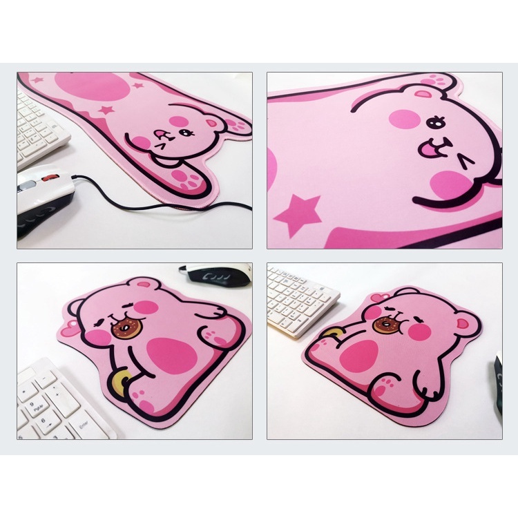 Bear Family Mouse Pad Brown Bear Alas Mouse Beruang Pink Alas Mouse Kartun Hewan Mouse Pad Oversized Mouse Pad