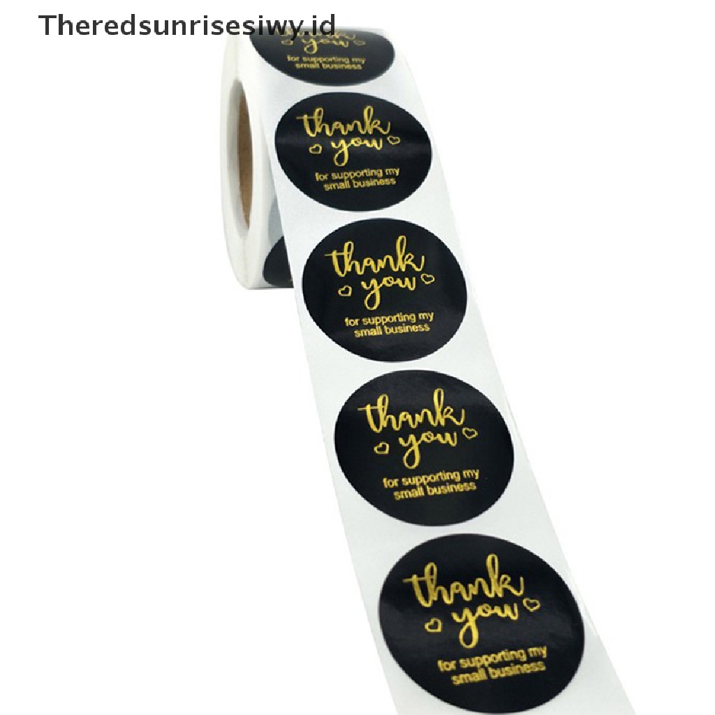 # Kado Mom &amp; PAPA DIY # 500pcs/roll Bronzing Paper Seal Label Thank You Stiker Hadiah Custom Bake Decor~