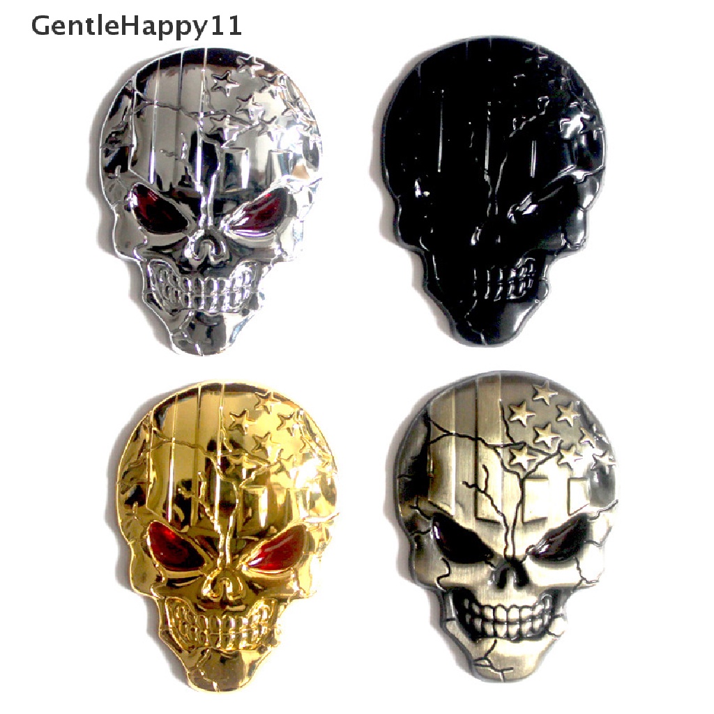 Gentlehappy 3D Stiker Mobil Metal Mobil Side Fender Rear Trunk Skull Emblem Badge Decal Untuk Mobil id