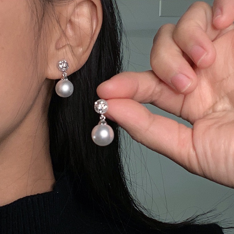 Anting Mutiara Anting Serbaguna Pendek Korea Selatan Kepribadian Fashion Sederhana Anting Mutiara Super