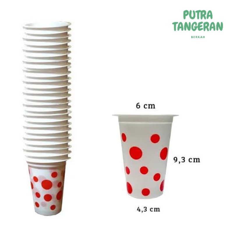 Gelas Plastik /Gelas Plastik Polkadot 200ml