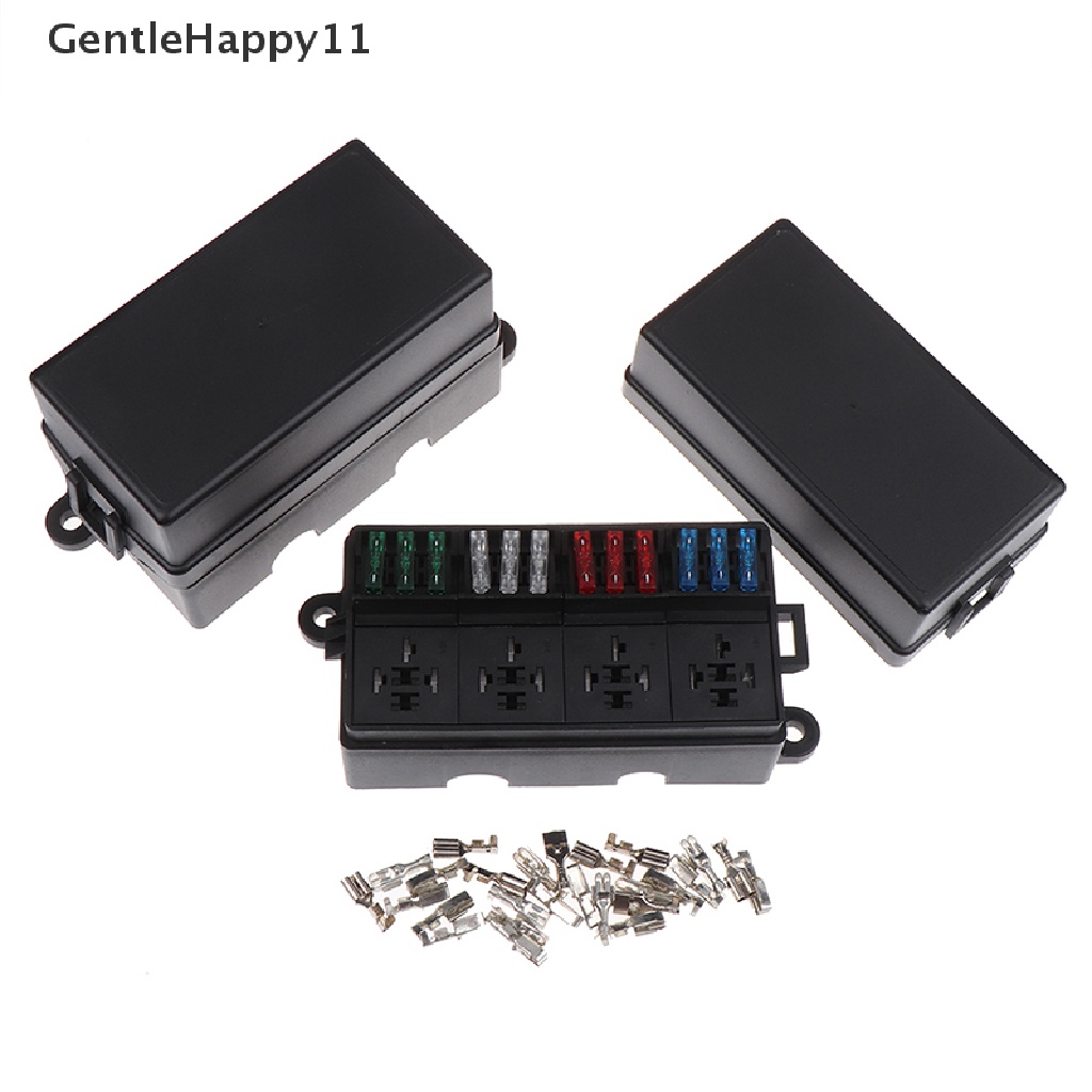 Gentlehappy 12V Relay Box Block 8arah ATC/ATO Fuse Block Universal Sekring Dan Relay Anti Air id