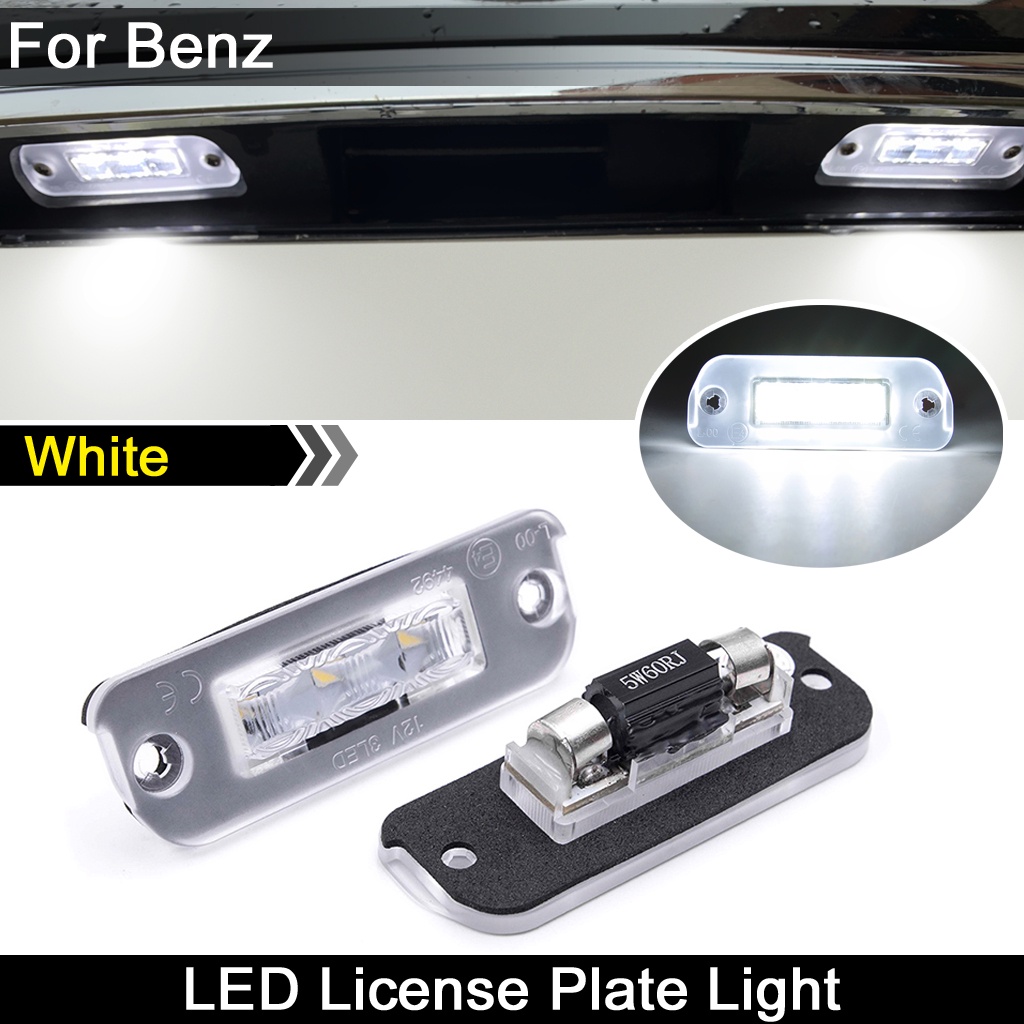 2pcs Lampu Plat Nomor Plat LED Belakang Mobil Putih Untuk Benz R-Class W251 ML-Class W164 GL-Class X164