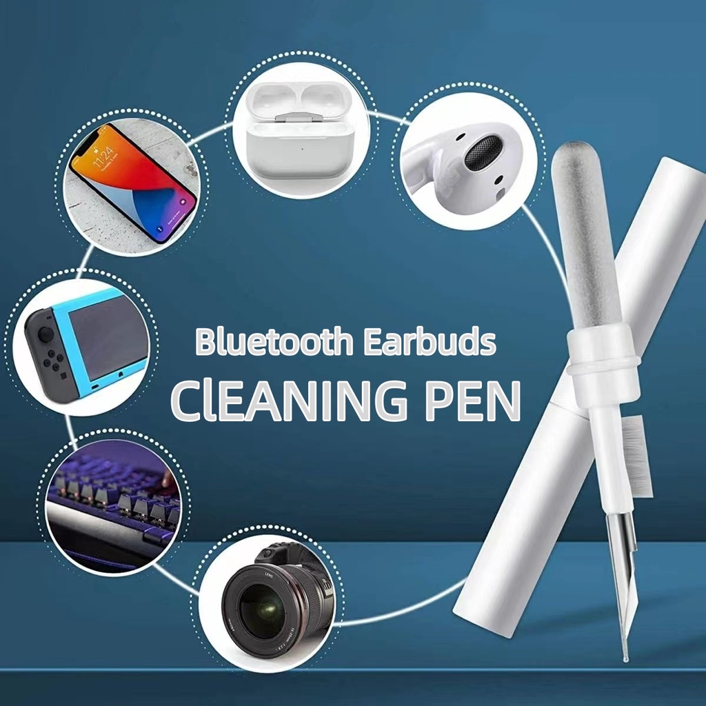 360°Pena Pembersih Pintar Untuk Earphone Earbud Alat Pembersih Earpod Cleaner Earpod Cleaning Kit / Multi Cleaning Pen 3in1 Earphone Cleaner Pembersih Headset Pembersih Aksesoris Handphone / Alat Pembersih Case Earphone Bluetooth Untuk Airpods Pro 1 2 Pro