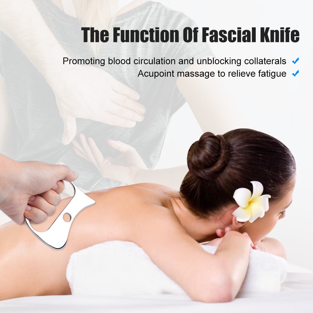 Stainless Steel Gua Sha Scraping Massage Tool Tisu Lembut Mobilisasi Alat Kerokan Nyeri Tubuh
