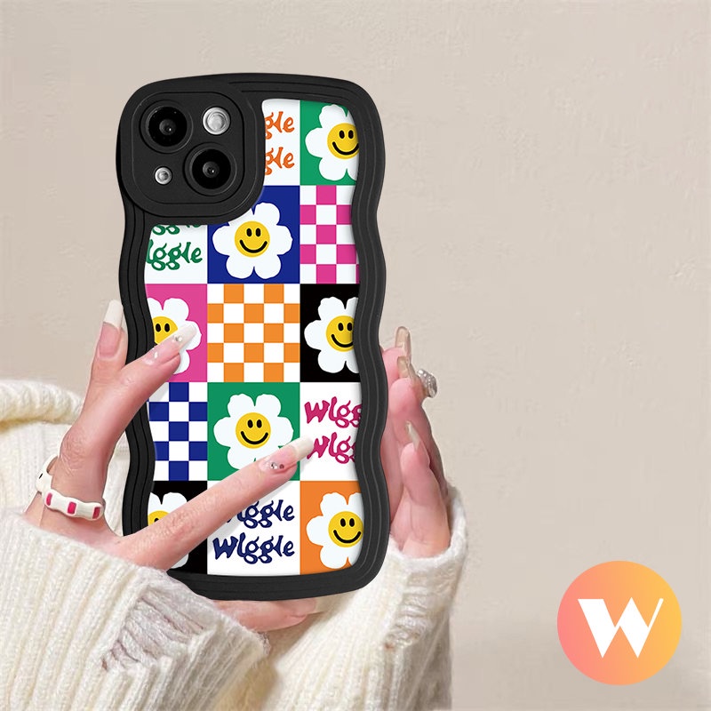 Fashion Art Flower Case Redmi 12C A1 10 9C NFC 9a1+10C 10A 9T 9A Redmi Note 10s 9 8 10 Pro Max 11s 11 9s POCO X3 NFC Pro M3 Mi 11T Pro Checkerboard Smile Sunflower Soft Cover