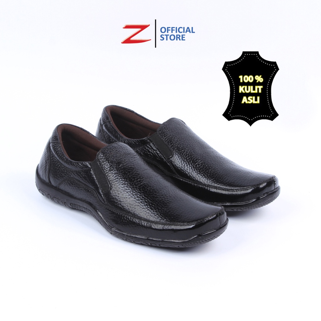Zeintin - Sepatu Pantofel Pria Zeintin KS 7428 SGB Sepatu Slip On Pria Hitam Model Terbaru Original 