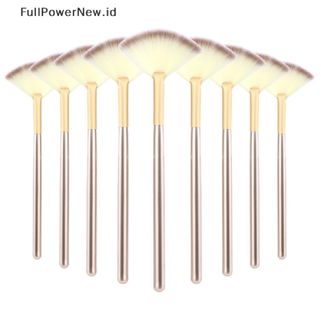 Power 3Pcs Fan Brushes Sikat Wajah Brush Makeup Lembut Aplikator Kosmetik ID