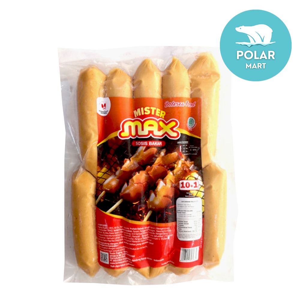 

[Cab. Cimahi] Mister Max Sosbak Sosis Sapi Bakar Isi 11pcs 500 Gram (FROZEN FOOD BANDUNG)