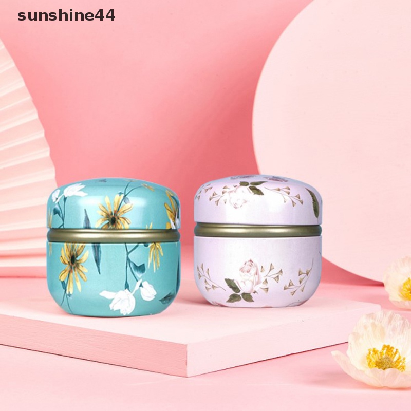 Sunshine Portable Metal Tinplate Tea Caddy Teh Kopi Gula Toples Kotak Penyimpanan Tin Case ID