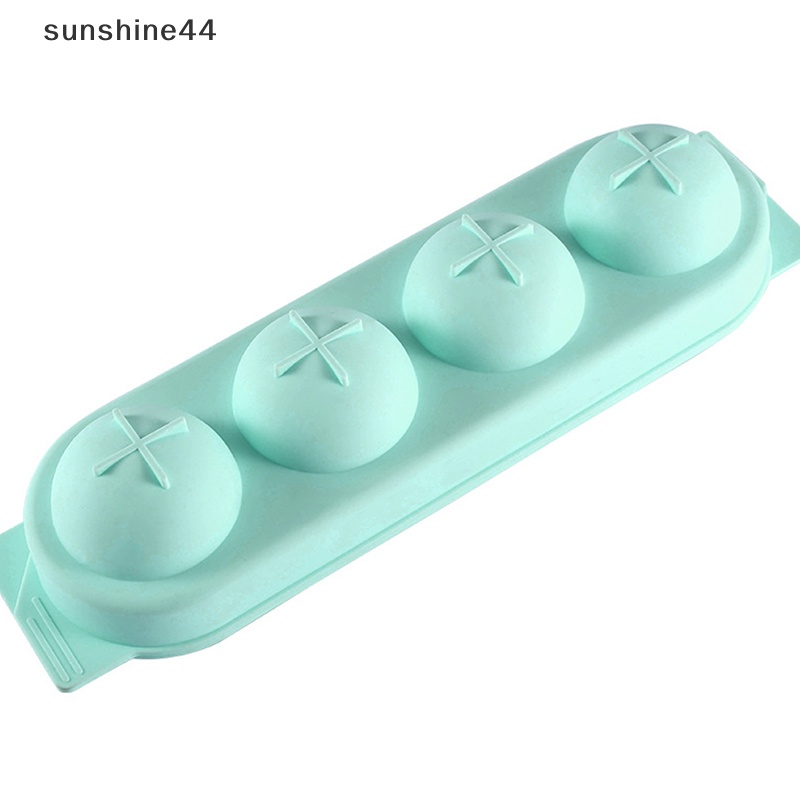 Sunshine 1Pc 4cav Aksesoris Dapur Silikon Cetakan Es Batu DIY Ice Ball Maker Tools ID