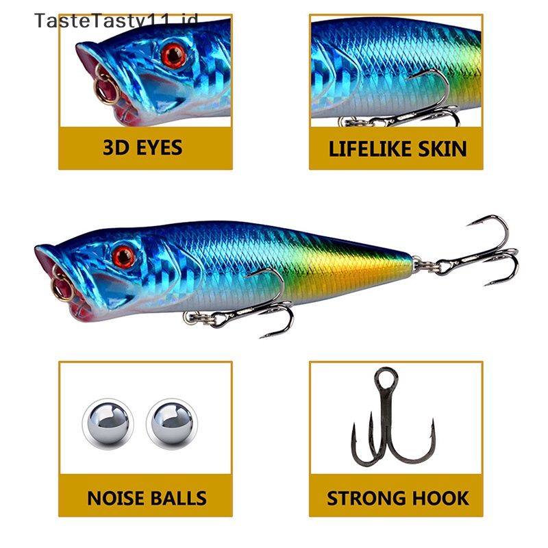 Tastetasty 1PC Big Popper fishing Lure Umpan Kait Wobblers Engkol Pancing Buatan.