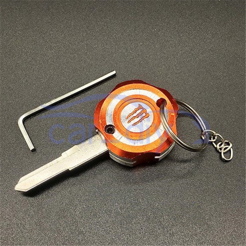 Kepala Kunci Motor Universal Mewah Modifikasi Metal Key Holder Dengan Gantungan Kunci Cocok Untuk Aksesoris Kunci Skuter Motor Casing Modifikasi