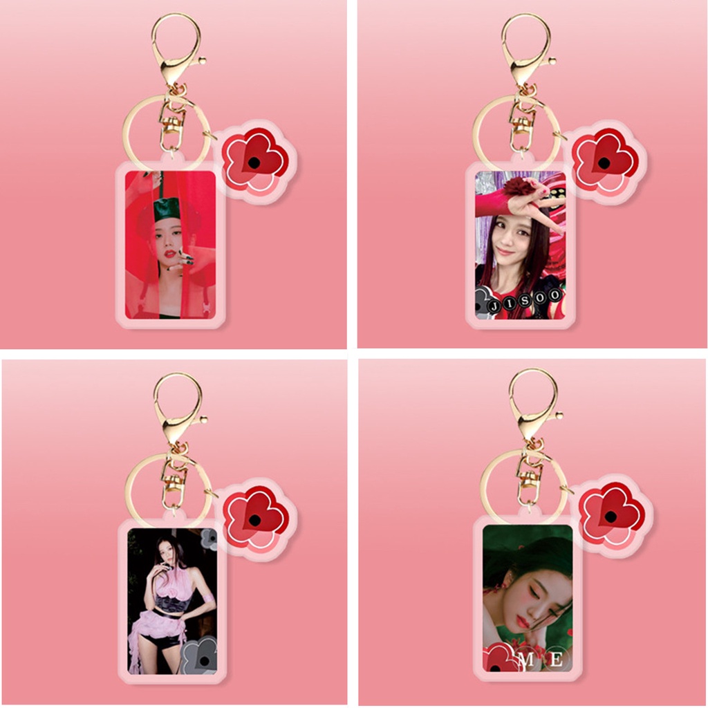 1pc JISOO FLOWER BLACK-PINK Gantungan Kunci Akrilik Blackpink Key Ring Gantung Blackpink