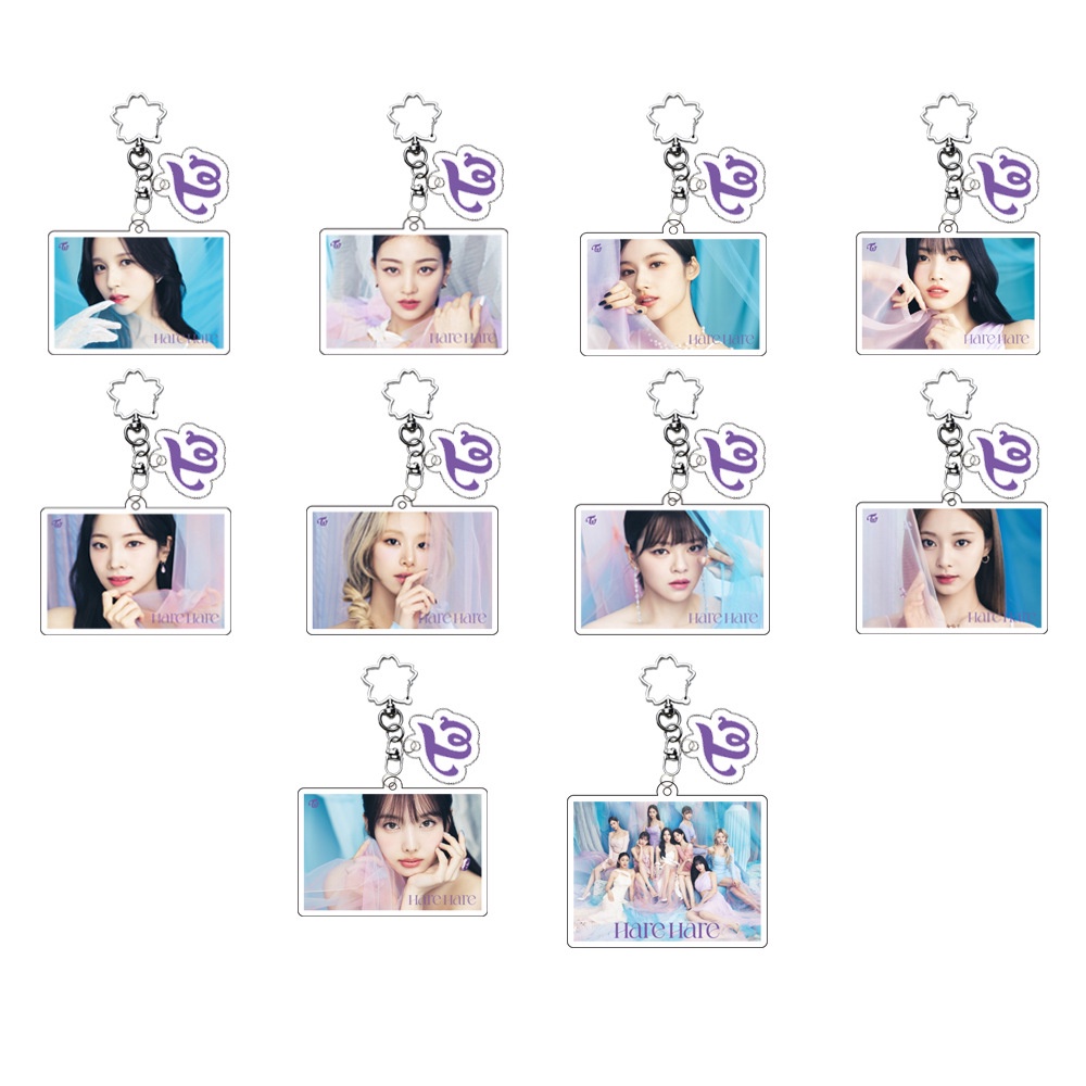 1pc TWICE HARE HARE Gantungan Kunci Akrilik 10TH JAPAN SINGLE SONG Key Ring Gantung Atas