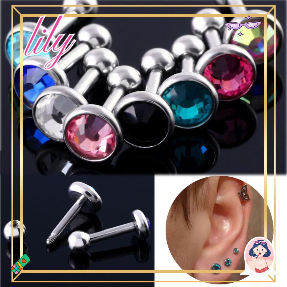 Lily 2PCs Anting Tindik Multicolor Surgical Steel Fashion Jewelry