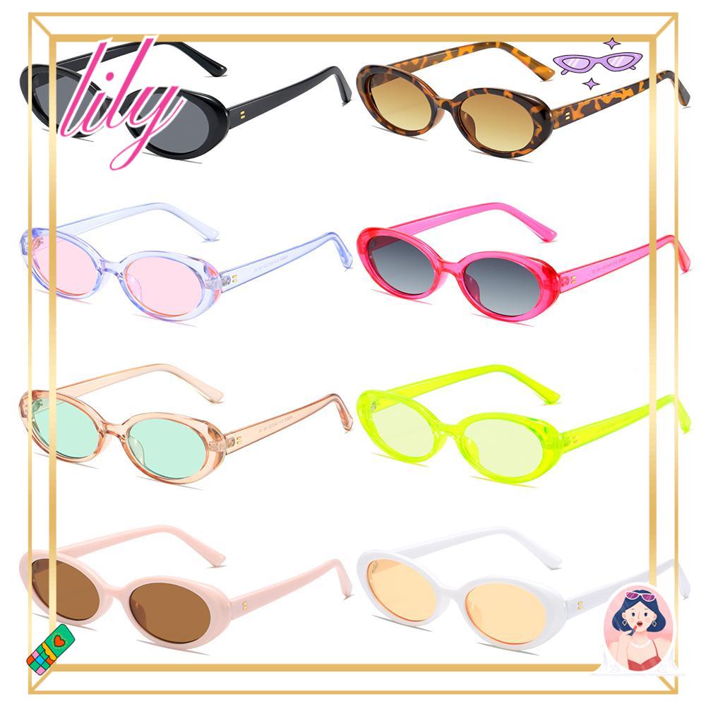 Lily Kacamata Oval Vintage Wanita &amp; Pria UV400 Protection Shades