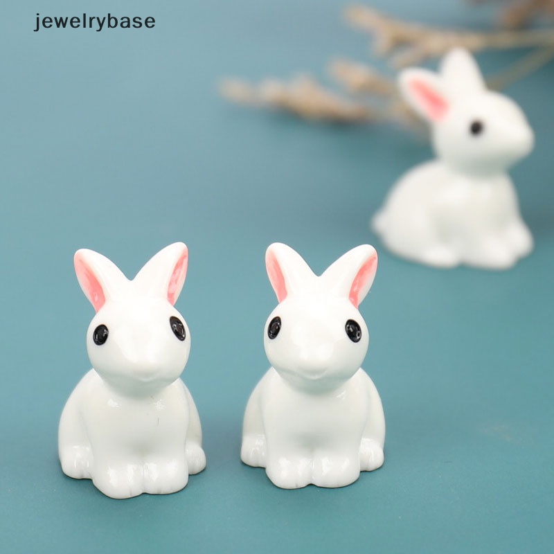 [jewelrybase] Dekorasi Paskah Miniatur Hare Figurine Resin Craft Mini Bunny Taman Ornamen Butik