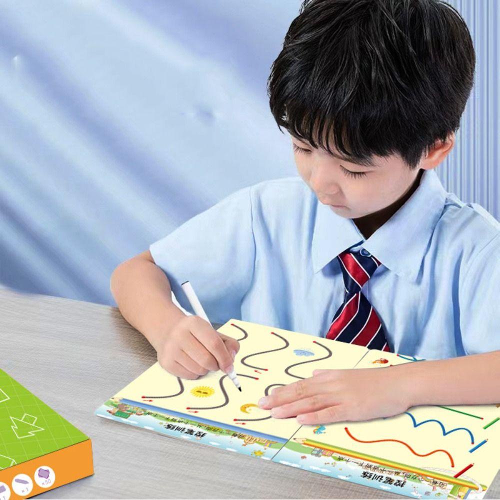 Lanfy Pen Control Lukisan Buku Pencerahan Anak Kids Drawing Toy Game Book Pen Controled Toys Drawing Tablet Match Game Introductory Textbook Pen Control Training