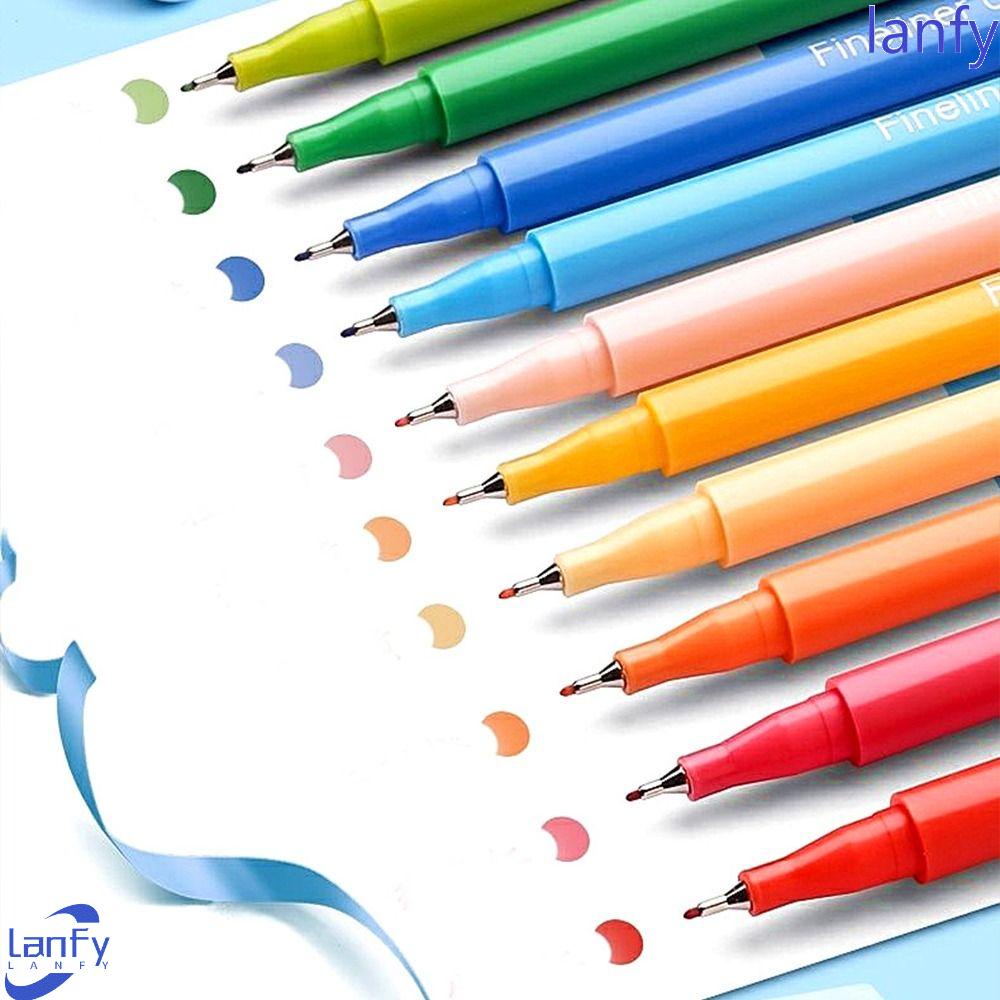 Lanfy Colorful Gel Pen Set Tahan Lama 0.5mm Penandatanganan Alat Kantor Menulis Menandai Pena Netral