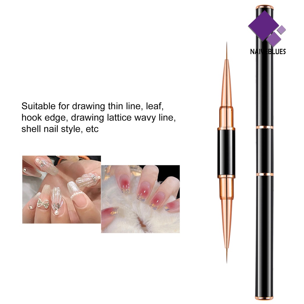 [naiveblues] 5pcs/set5.7.9 /9.11 /15.20Mm Nail Art Brushes Multi-Gaya Dual Head Nib DIY Nail Drawing Liner