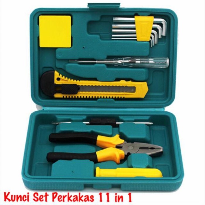 Car Tool Kit Set Perlengkapan Perkakas Tang Cutter Kunci L Obeng 11in1