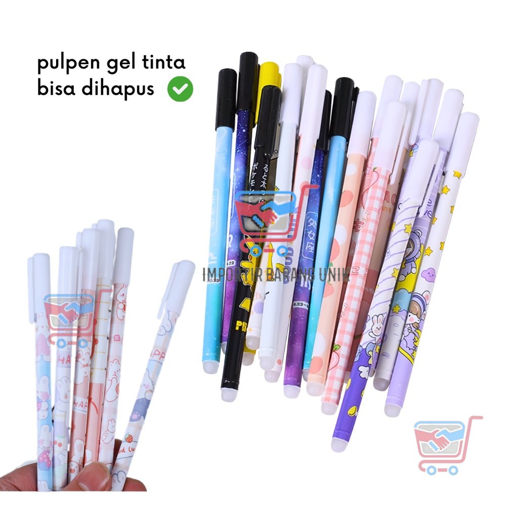 

IMB - H210 - Pulpen Gel - Pena Tinta Gel Bisa Di hapus - Ballpoint Erasable Pen Karakter Per-Pcs