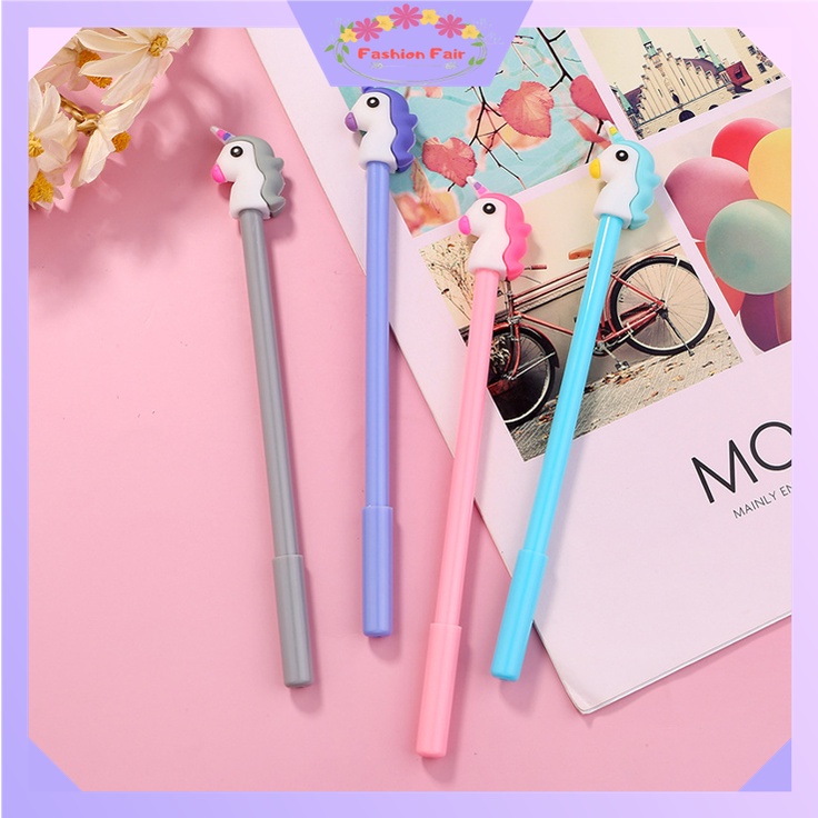 FASHION FAIR - D6163 Pena Gel S5613 / Gel Pen / Pena Karakter Unicorn / Unicorn Gel Pen / Pena Pulpen Gel Motif Unicorn /  Pulpen Kepala Unicorn