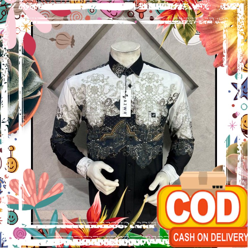 [BISA COD] KEMEJA BATIK PRIA AZWR ORIGINAL PREMIUM QUALITY MALL QUALITY MODERN MOTIF M231xxx DGM FAS