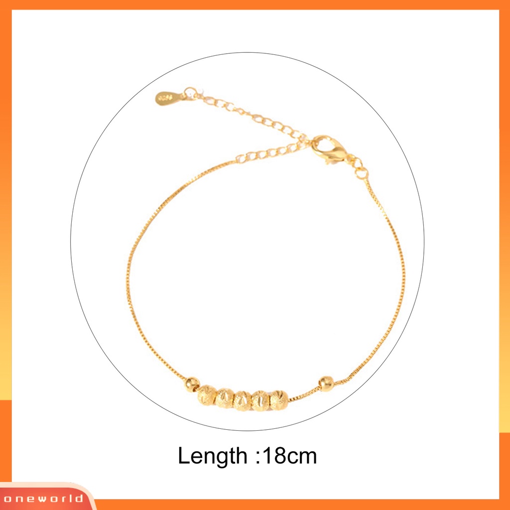 [EONE] Wanita Gelang Warna Emas Temperamen Ramping Elegan Adjustable Membawa Keberuntungan Paduan Transfer Manik-Manik Pesona Wanita Bangle Perhiasan Fashion