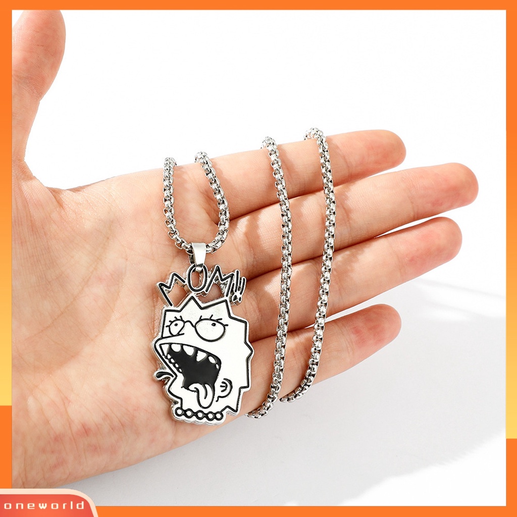 [EONE] Liontin Kalung Adjustable Ringan Mudah Dipakai Alergi Gratis Lucu Hias Titanium Steel Hip Hop Kalung Dengan Liontin Kartun Hadiah Untuk Remaja