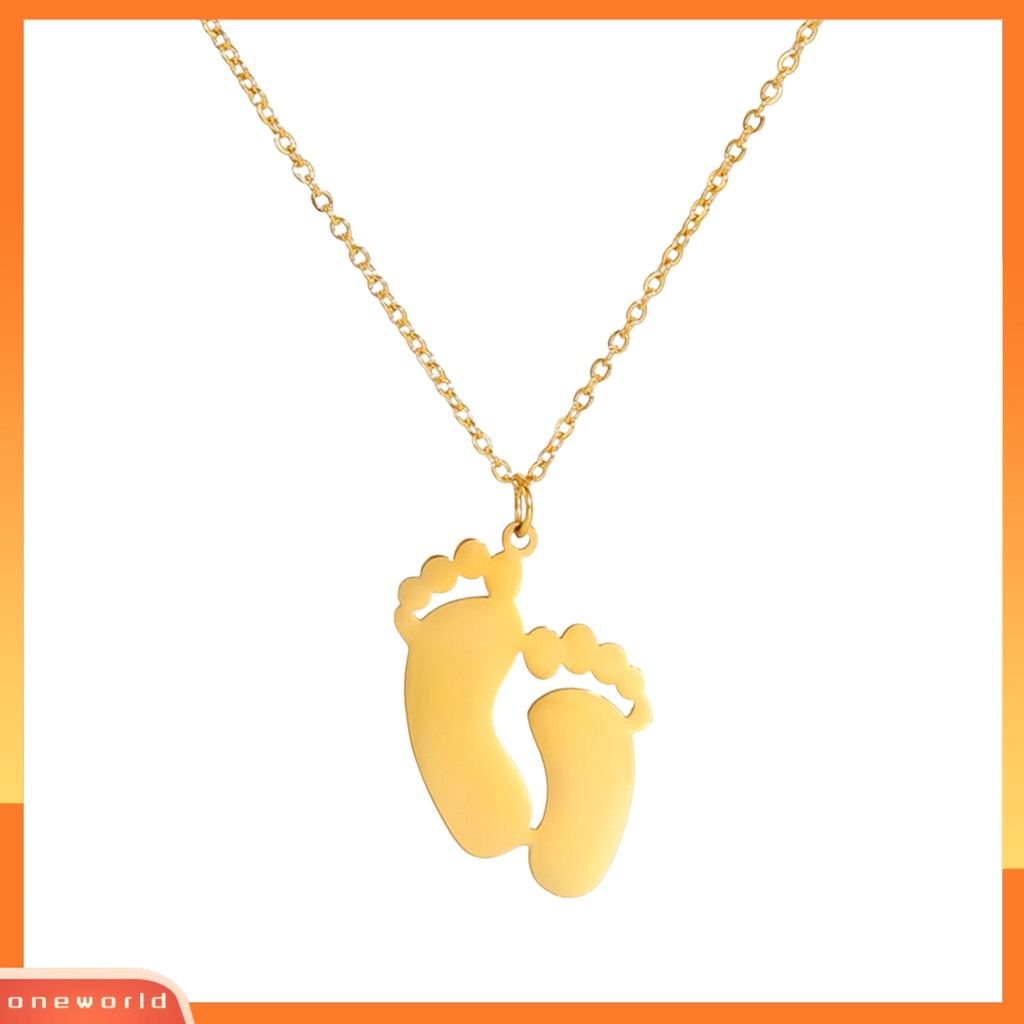 [EONE] Liontin Kalung Indah Geometris Liontin Finishing Terang Electroplating Tahan Luntur Dekorasi Hypoallergenic Bayi Kaki Liontin Kalung Perhiasan Aksesori