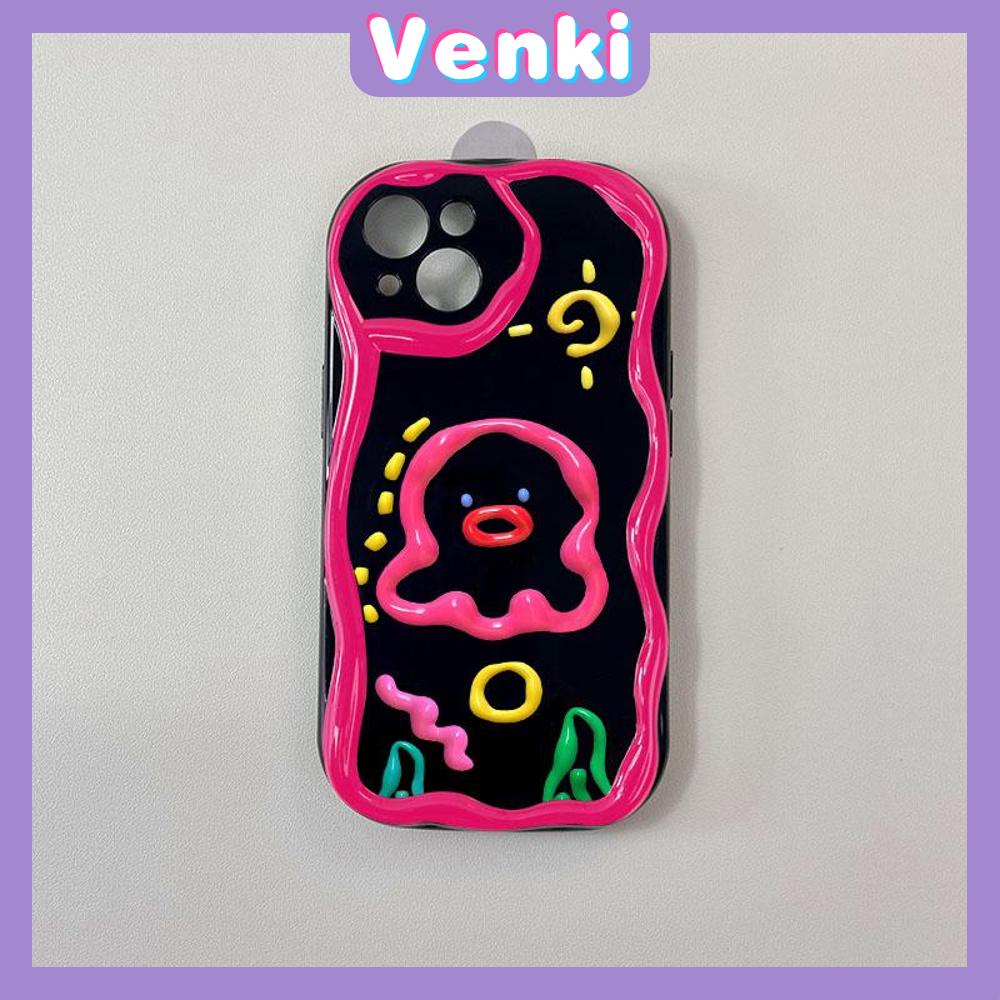 VENKI - For iPhone 11 iPhone Case Black Glossy TPU Soft Case Shockproof Protection Camera Abstract Cartoon Compatible with iPhone 14 13 Pro max 12 Pro Max xr xs max 7Plus 8Plus