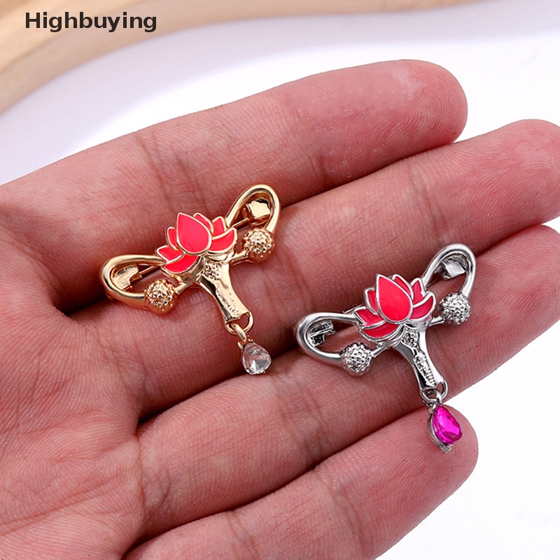 Hbid Fashion Bunga Lotus Liontin Bentuk Alloy Bros Untuk Wanita Kerah Pakaian Lencana Pin Accesssries Glory