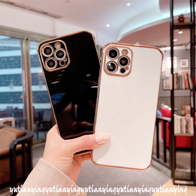 Electroplate Soft Case Untuk Redmi 10C 9T 9A 9C NFC A1 10 9 Redmi Note 9 11Pro 11 10S 10 Pro 12Pro 12 8 11S POCO X3 NFC Pro M3 Mewah Halus Plating Simple Penutup Warna Permen