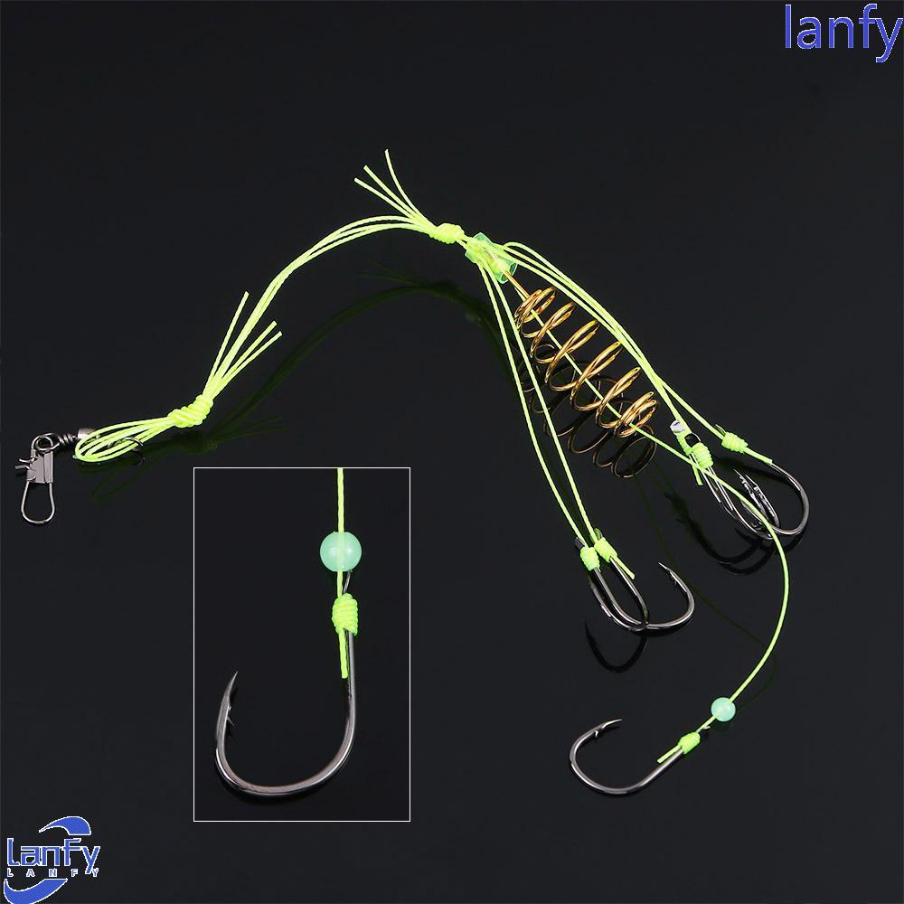 Lanfy Explosion Fishing Hook Anti twining Throw Rod Hook Fishing Tackle Aksesoris Anti-Gantung Ujung Memancing Air Laut Baja Karbon Tinggi Alat Pancing Accessorie