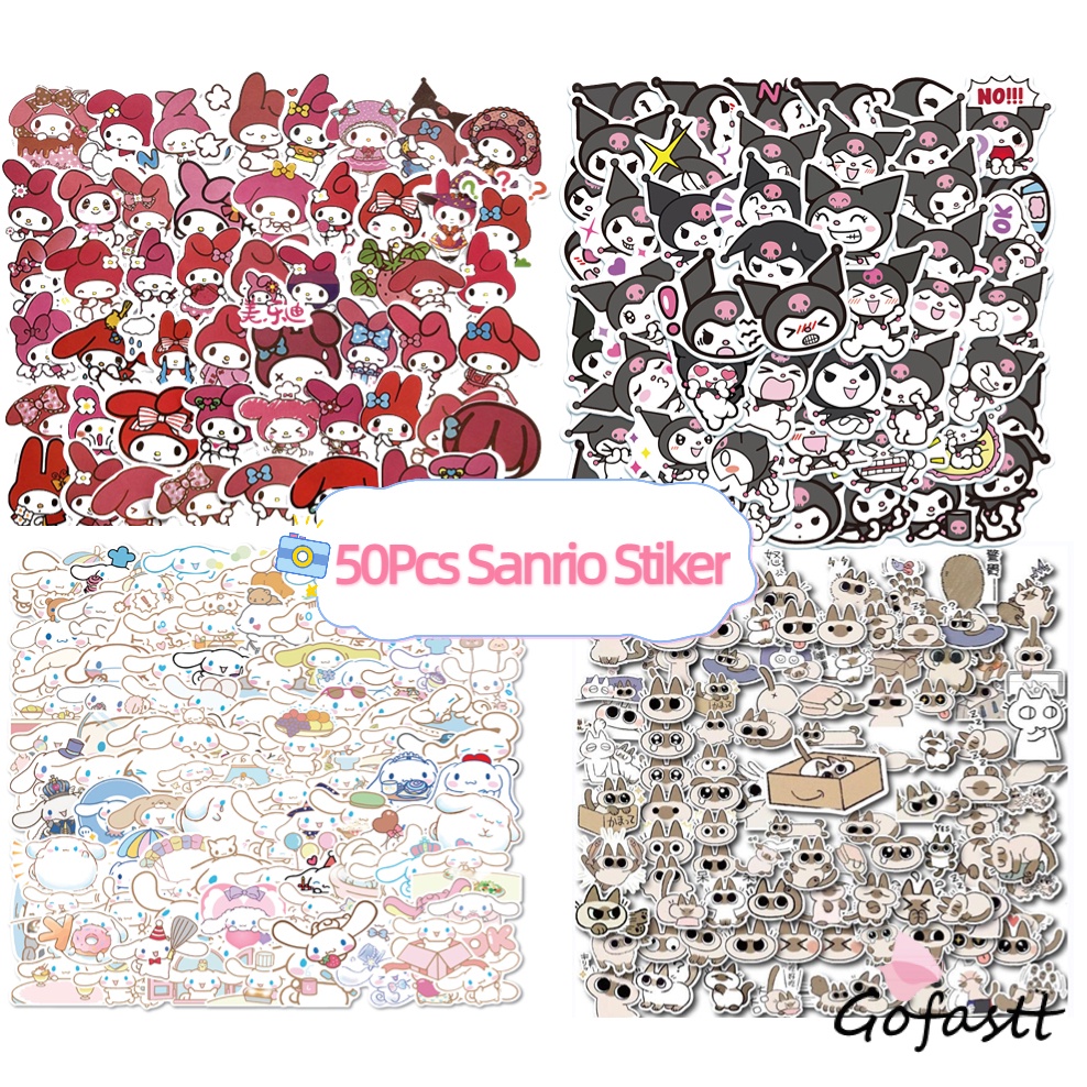 

50Pcs/Set Stiker Kartun Lucu Anti Air Motif Kartun Sanrio Kuromi Melody DIY Sticker Untuk Dekorasi G