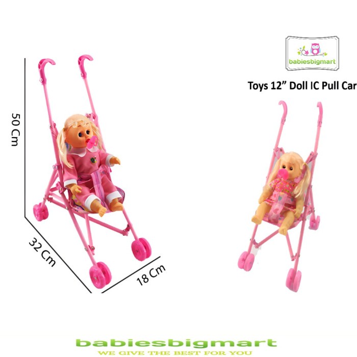 Mainan Anak Stroller Boneka Bunyi Dot PR 17281 Kantong Opp Kereta Dorong New