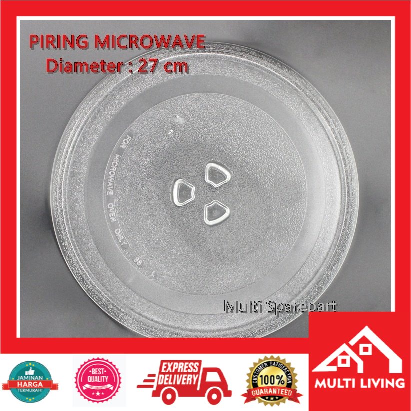 Piring MICROWAVE Diameter 27 cm Piringan Tatakan Oven Universal Tebal Import