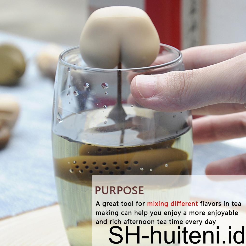 Saringan Teh Reusable Poop Shaped Silicone Tea Filter Infuser Kopi Rumah Kantor