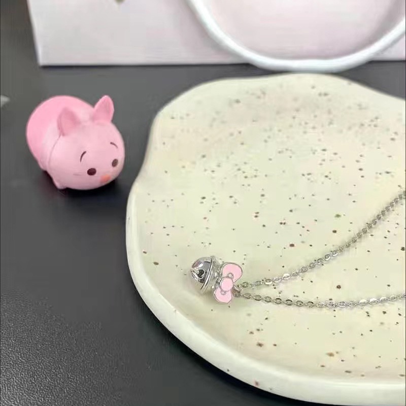 Kalung Ikatan Simpul Lonceng Kecil Bahan Alloy Korea Untuk Anak Perempuan