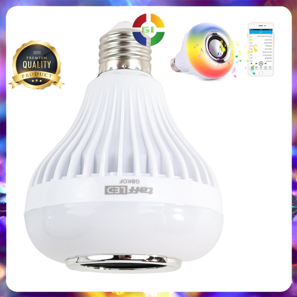 LED RGB E27 12W dengan Bluetooth Speaker White