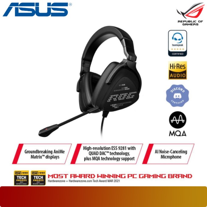 ASUS ROG Delta S Animate | Lightweight USB-C Gaming Headset
