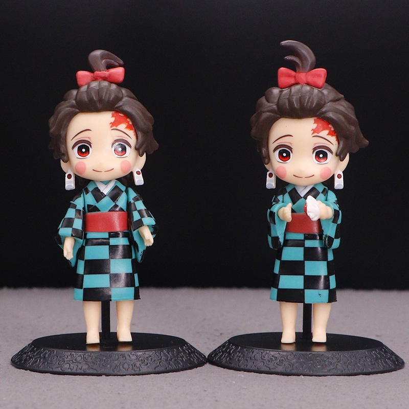 Anime Figure Demon Slayer Kimetsu no Yaiba Yuukaku-hen Zenitsu Inosuke Tanjirou Mainan Lucu Gambar Model Kolekte 6 Pcs