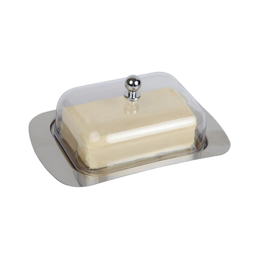 Butter Dish Tempat Penyimpanan Makanan Stainless Steel Dengan Tutup Sealing Transparan